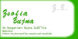 zsofia bujna business card